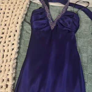 Elegant Purple Halter Dress